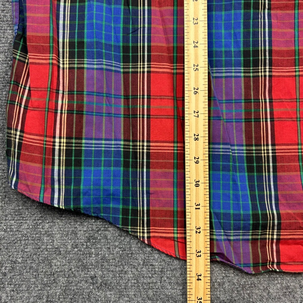 VTG Chaps Ralph Lauren Shirt Mens XL Multi Plaid Button Down Long Sleeve 80s 90s - Picture 9 of 11